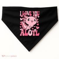 Cute Axolotl Valentines Day Valentine USA-Made Doggie Bandana thumb 0