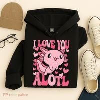 Cute Axolotl Valentines Day Valentine Hoodie thumb 4