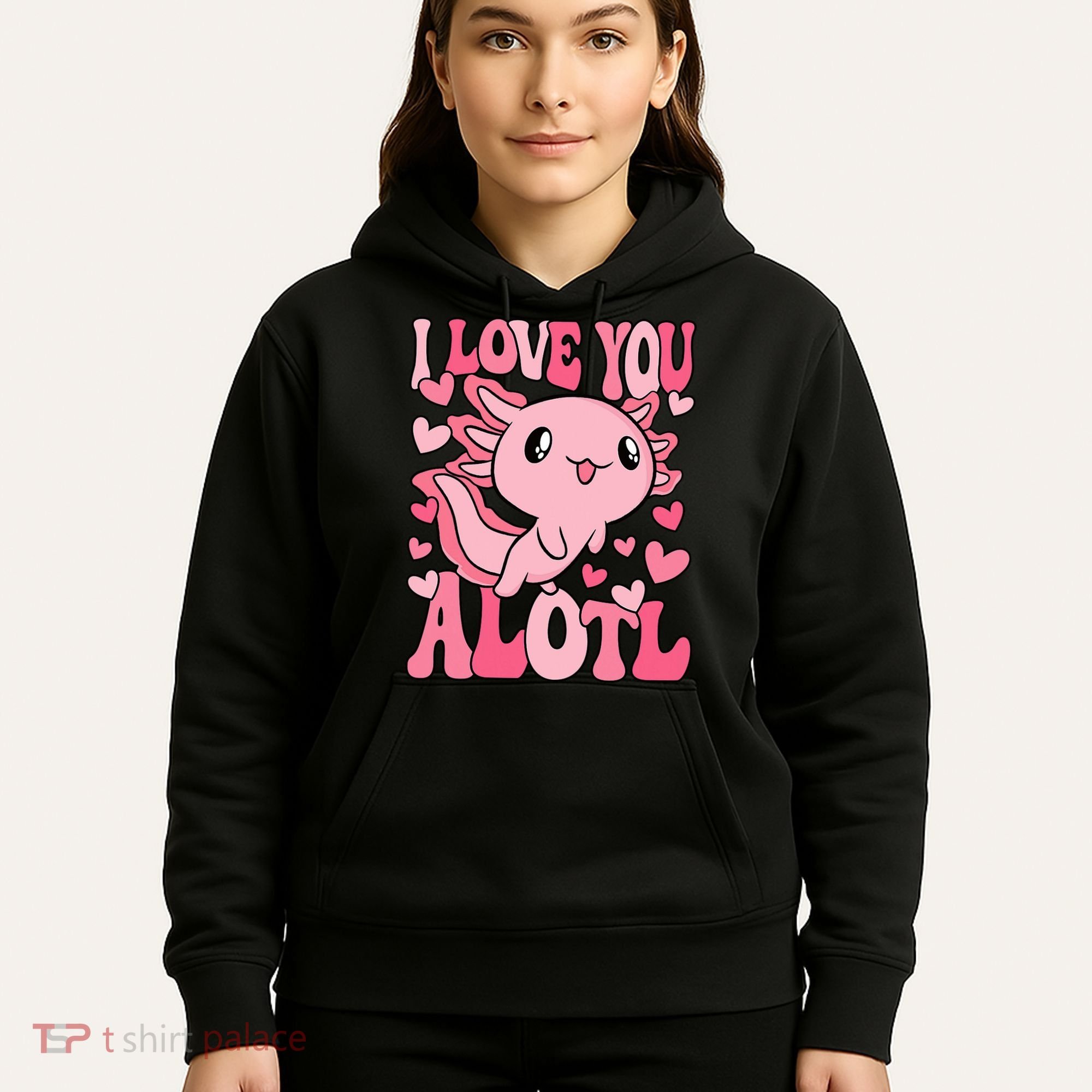 Cute Axolotl Valentines Day Valentine Hoodie
