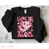 Cute Axolotl Valentines Day Valentine Sweatshirt thumb 2