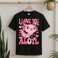 Cute Axolotl Valentines Day Valentine T-Shirt thumb 2