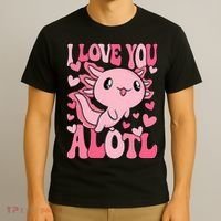 Cute Axolotl Valentines Day Valentine T-Shirt thumb 3
