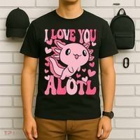 Cute Axolotl Valentines Day Valentine T-Shirt thumb 6