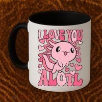 Cute Axolotl Valentines Day Valentine Coffee Mug thumb 2