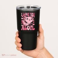 Cute Axolotl Valentines Day Valentine Tumbler thumb 2