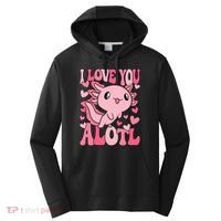 Cute Axolotl Valentines Day Valentine Performance Fleece Hoodie thumb 0