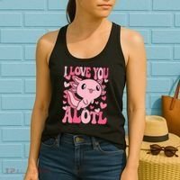 Cute Axolotl Valentines Day Valentine Women's Tank Top thumb 2