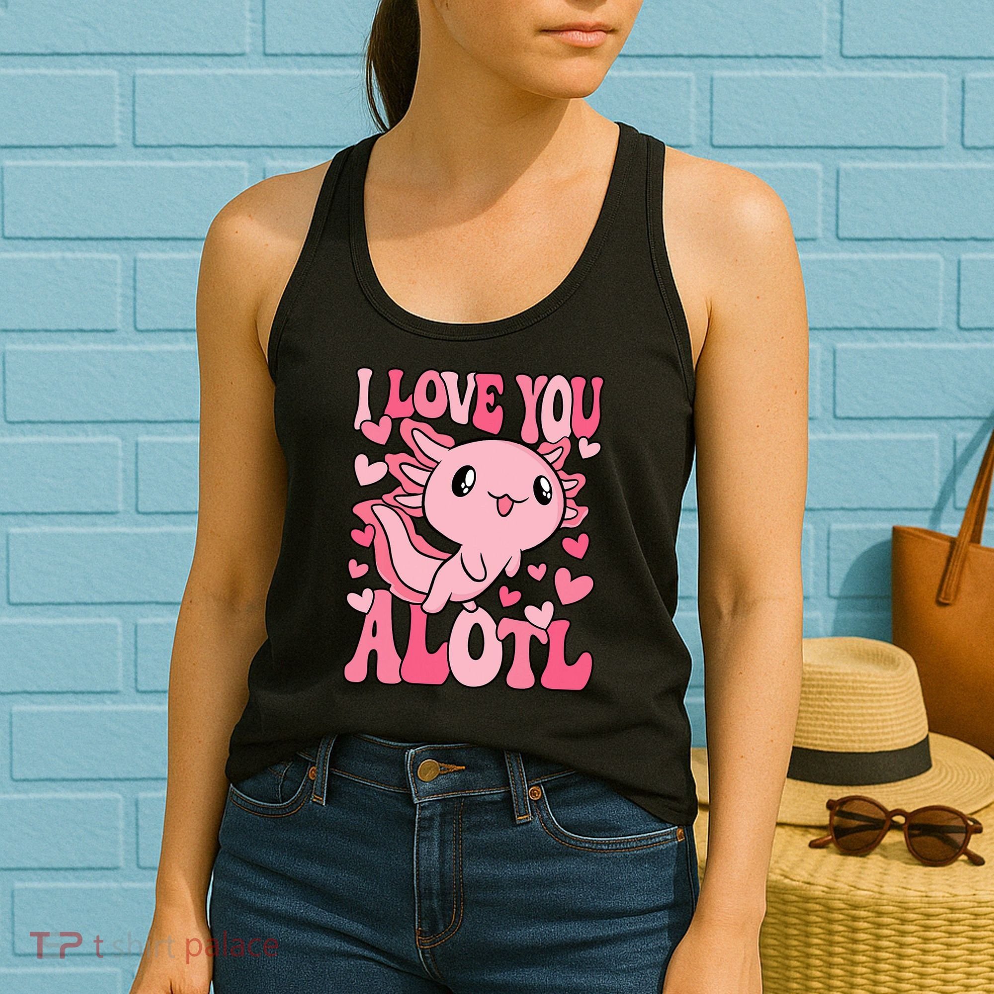 Cute Axolotl Valentines Day Valentine Women's Tank Top