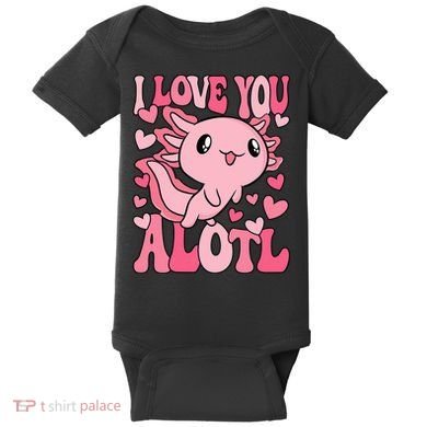 Cute Axolotl Valentines Day Valentine Baby Bodysuit
