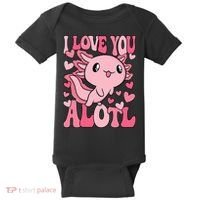 Cute Axolotl Valentines Day Valentine Baby Bodysuit thumb 0