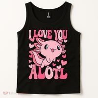 Cute Axolotl Valentines Day Valentine Tank Top thumb 2