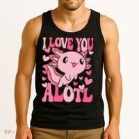 Cute Axolotl Valentines Day Valentine Tank Top thumb 3
