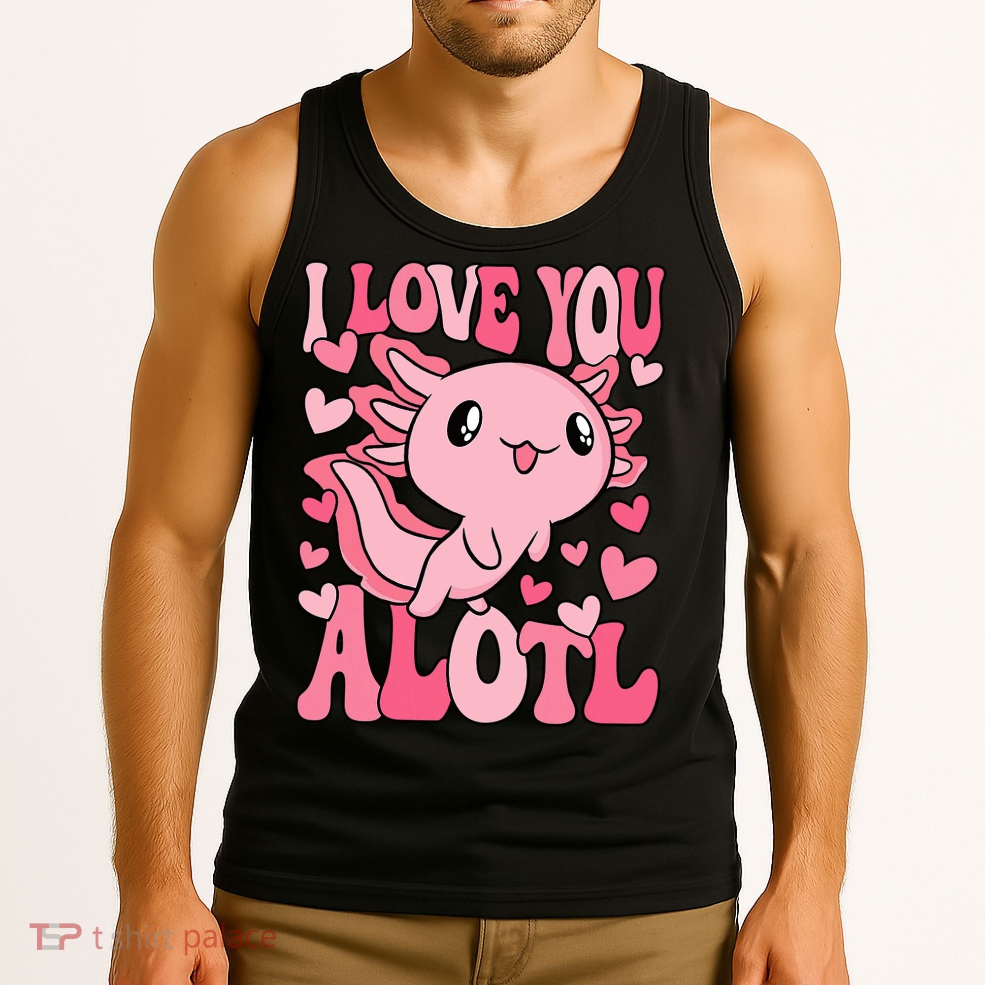 Cute Axolotl Valentines Day Valentine Tank Top