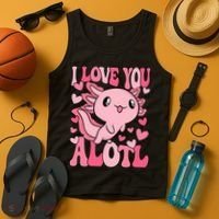 Cute Axolotl Valentines Day Valentine Tank Top thumb 4