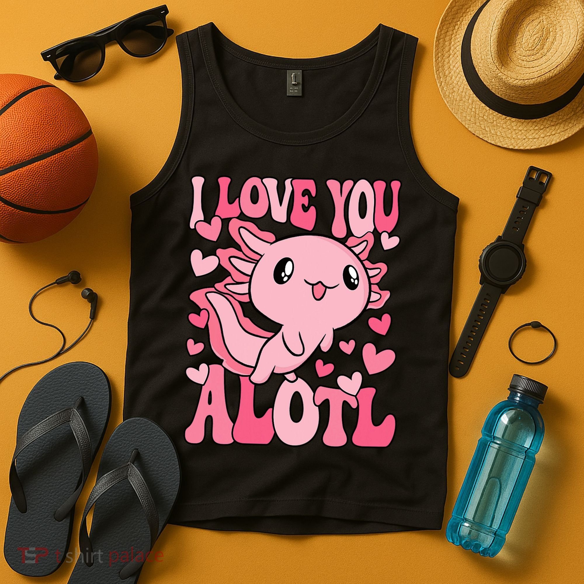 Cute Axolotl Valentines Day Valentine Tank Top