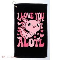 Cute Axolotl Valentines Day Valentine Golf Towel thumb 0