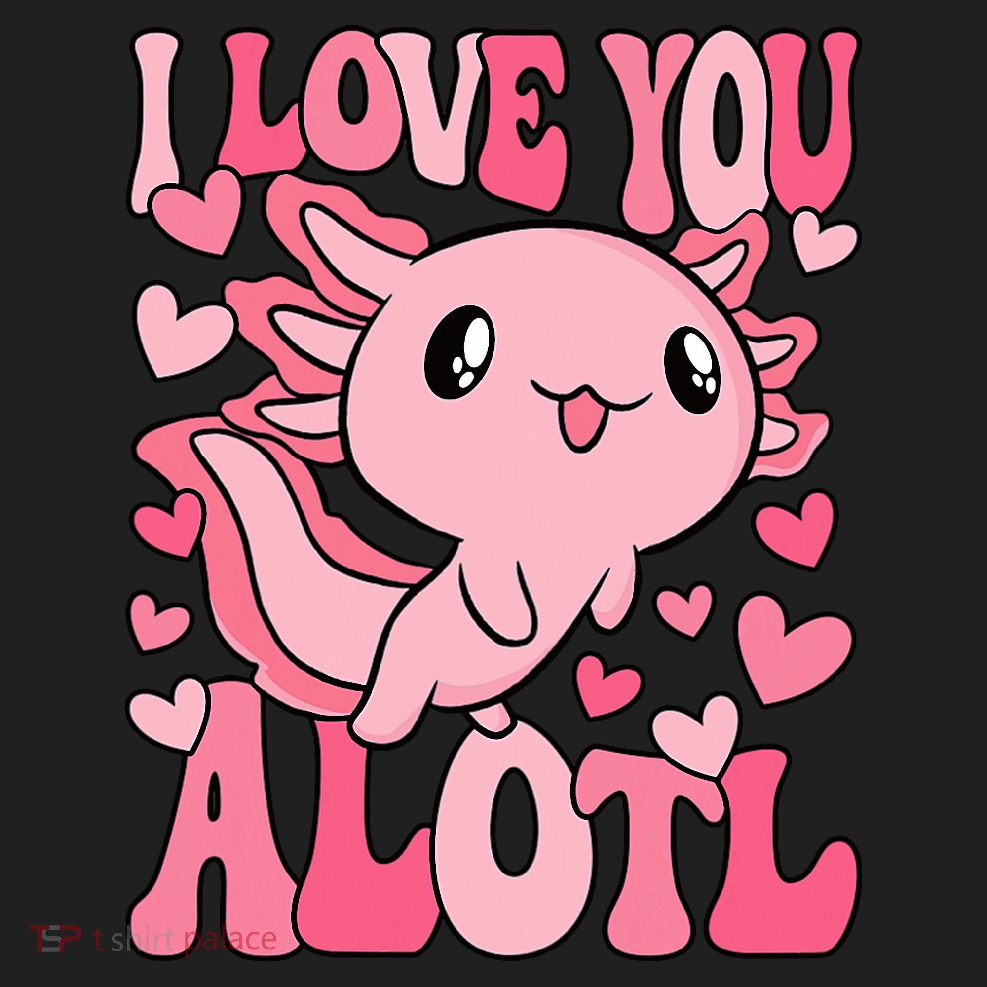 Cute Axolotl Valentines Day Valentine Golf Towel
