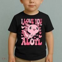 Cute Axolotl Valentines Day Valentine Toddler T-Shirt thumb 2
