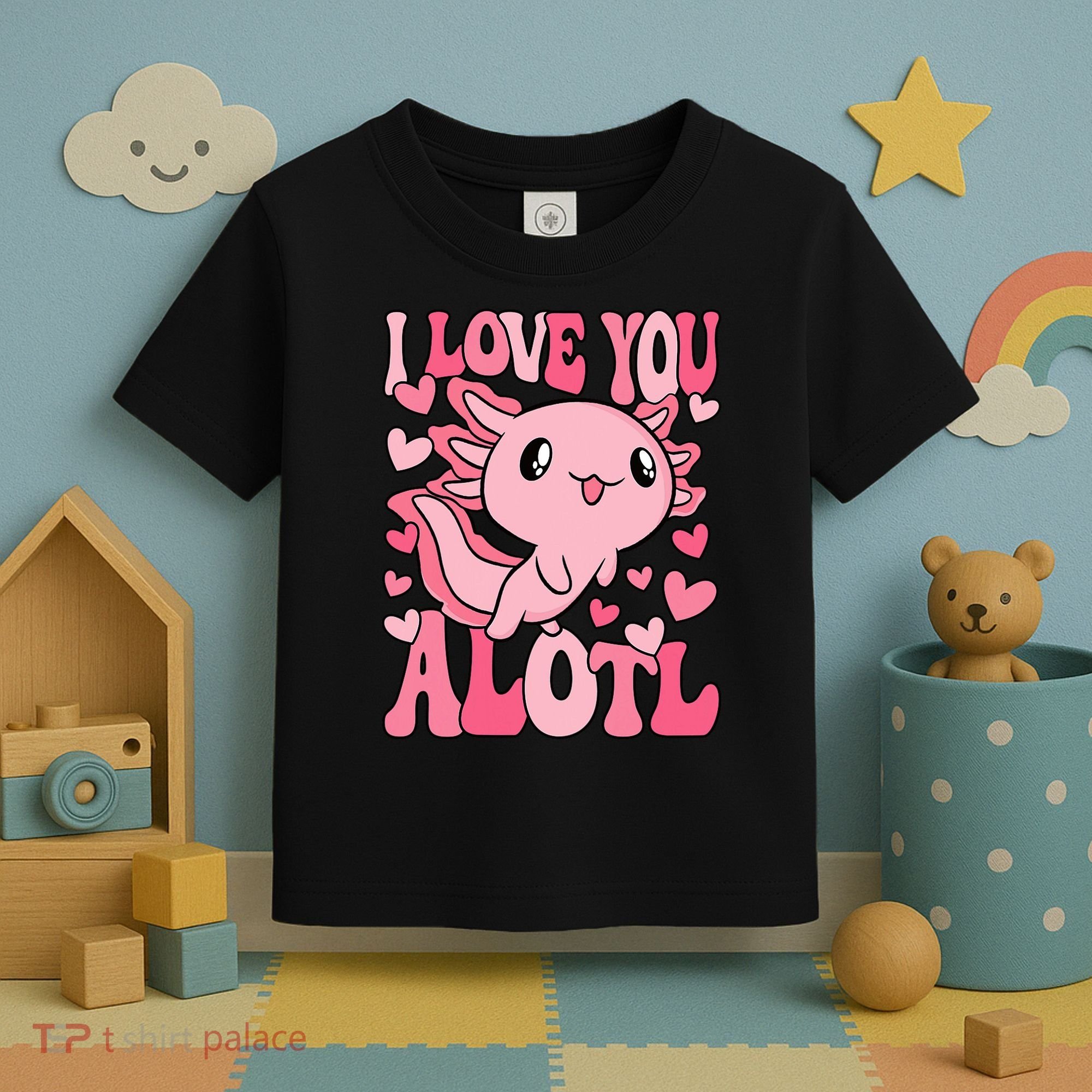 Cute Axolotl Valentines Day Valentine Toddler T-Shirt