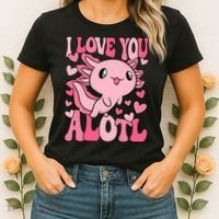 Cute Axolotl Valentines Day Valentine Women's T-Shirt thumb 2