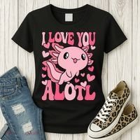 Cute Axolotl Valentines Day Valentine Women's T-Shirt thumb 3