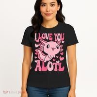 Cute Axolotl Valentines Day Valentine Women's T-Shirt thumb 4
