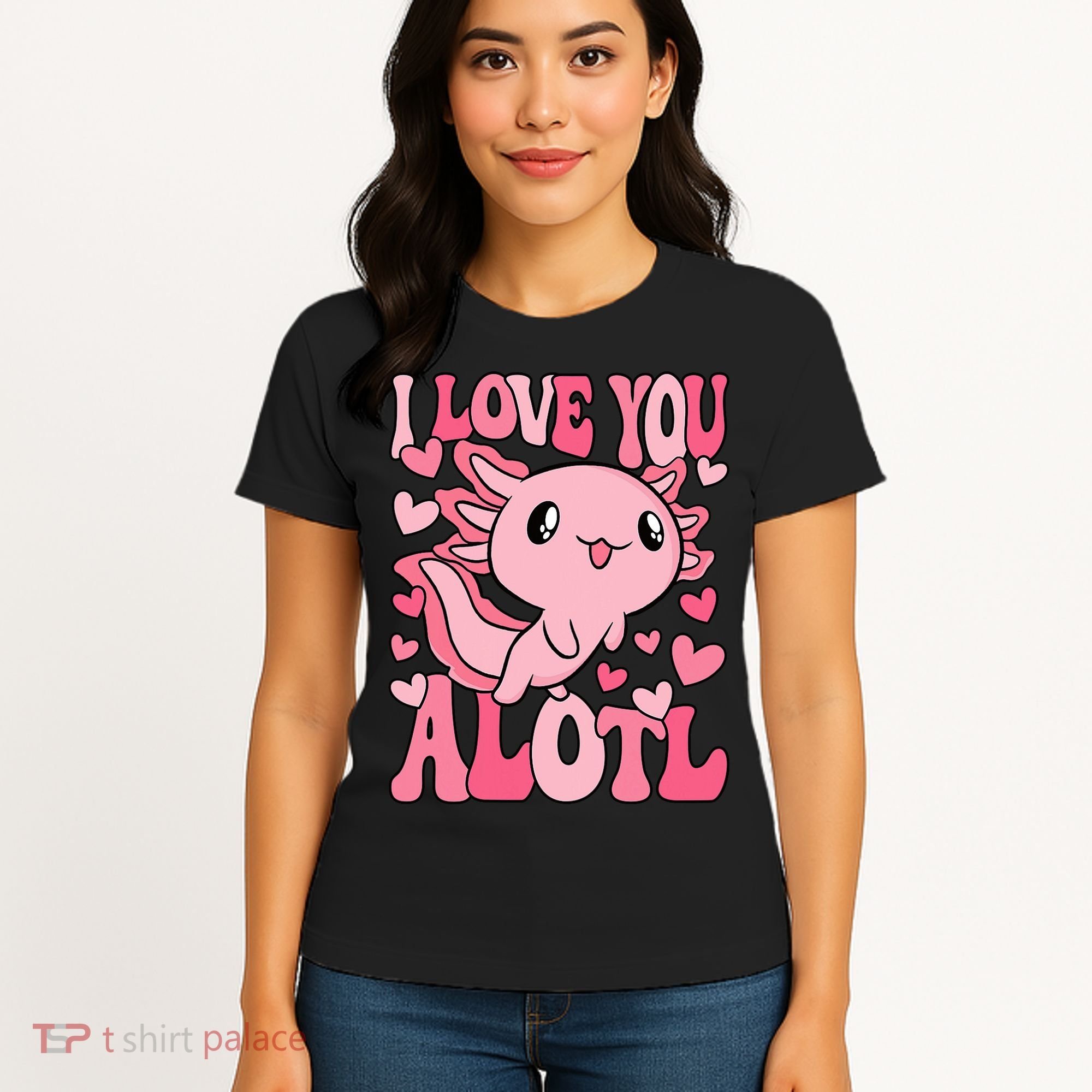 Cute Axolotl Valentines Day Valentine Women's T-Shirt