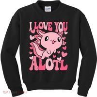 Cute Axolotl Valentines Day Valentine Kids Sweatshirt thumb 0