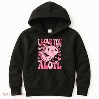 Cute Axolotl Valentines Day Valentine Kids Hoodie thumb 0