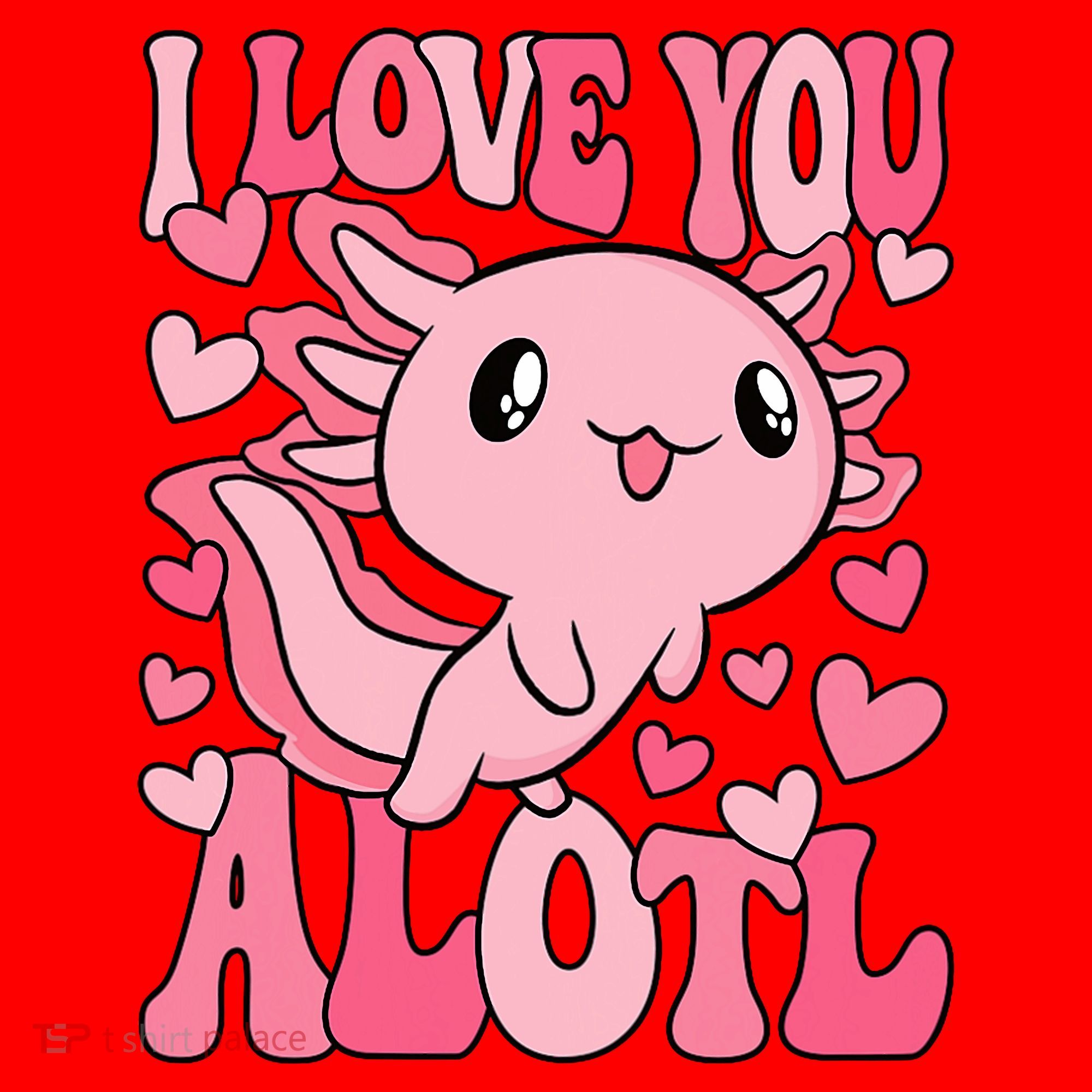 Cute Axolotl Valentines Day Valentine Santa Hat