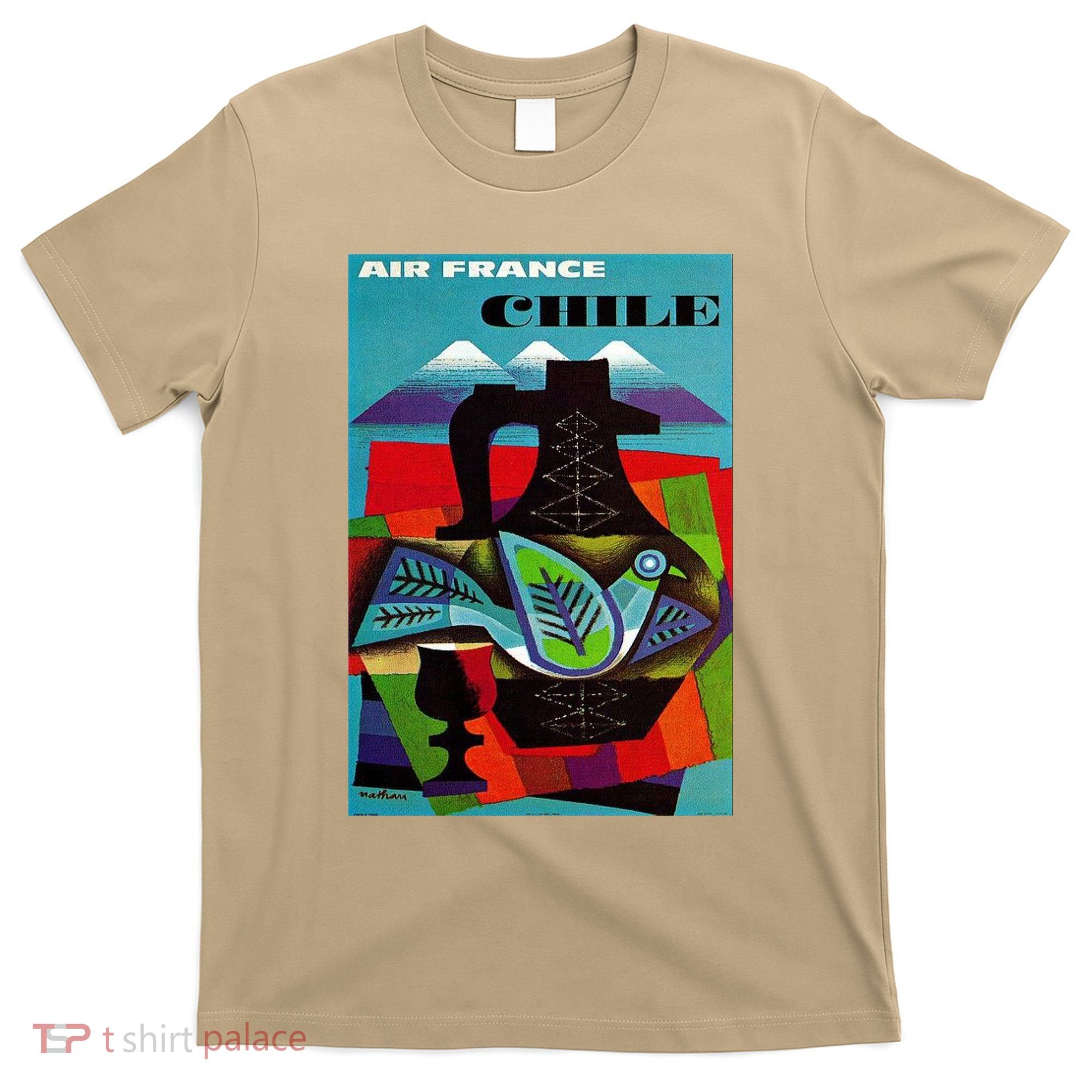 Chile Art Vintage Travel Poster Chilean Air France T-Shirt