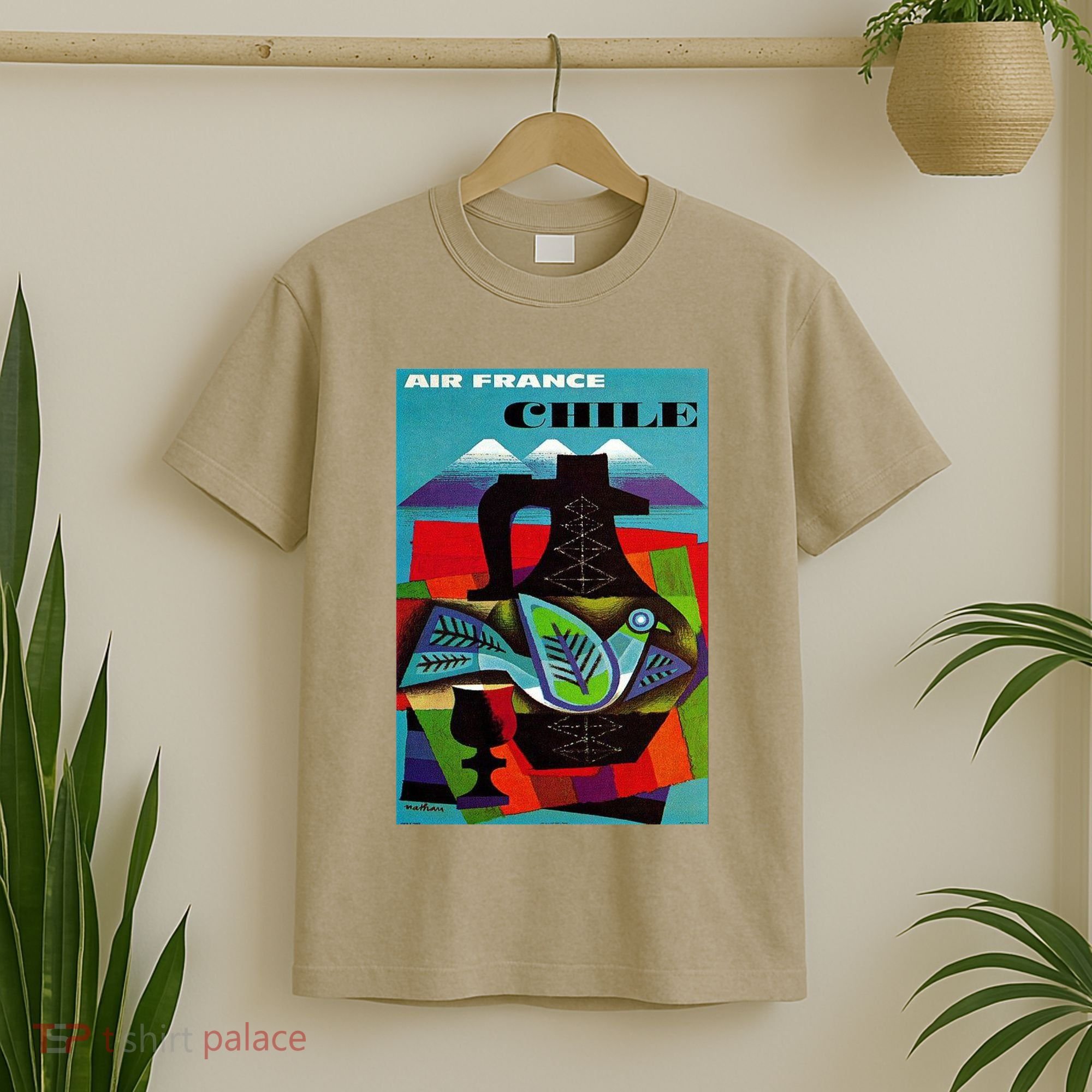 Chile Art Vintage Travel Poster Chilean Air France T-Shirt
