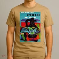 Chile Art Vintage Travel Poster Chilean Air France T-Shirt thumb 3