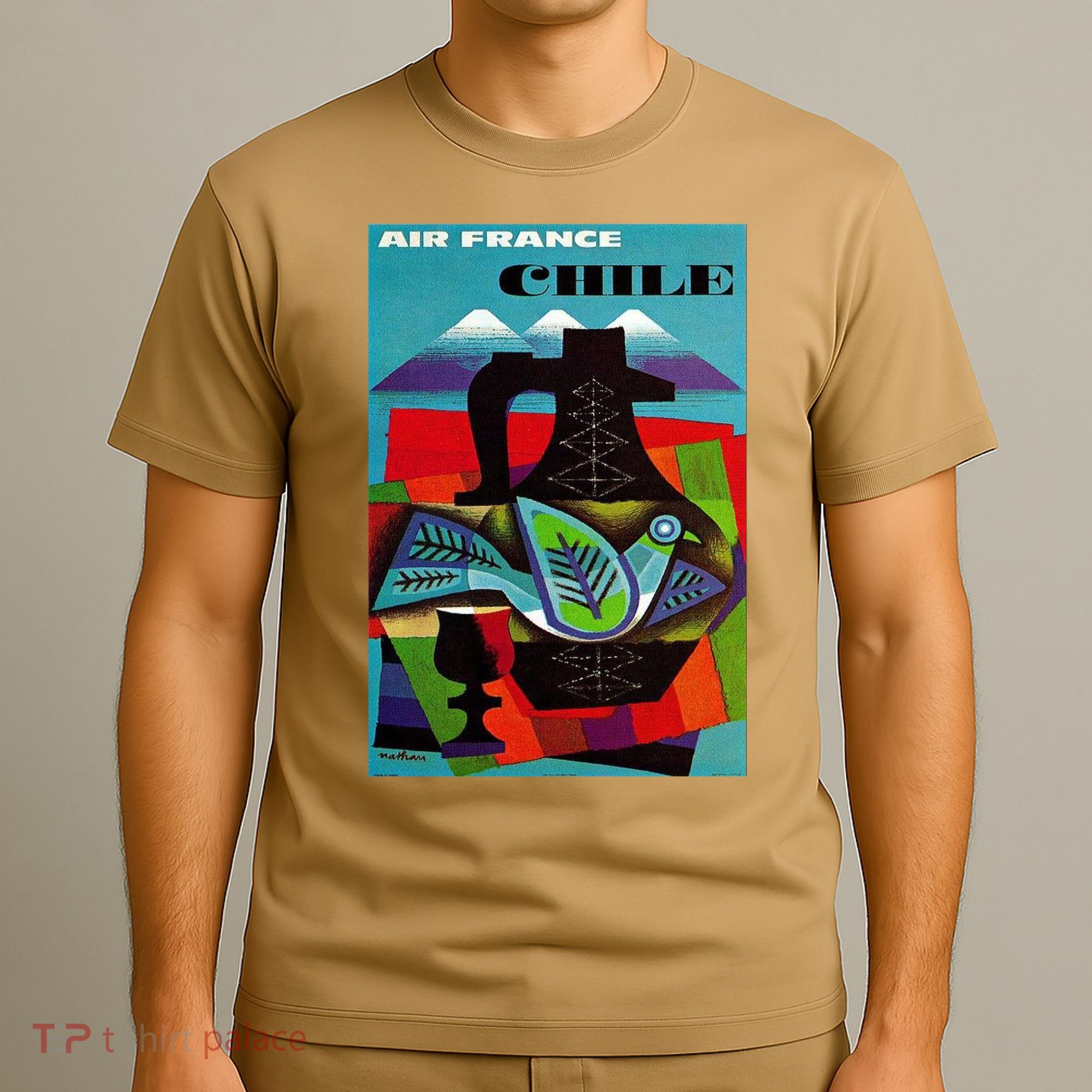 Chile Art Vintage Travel Poster Chilean Air France T-Shirt