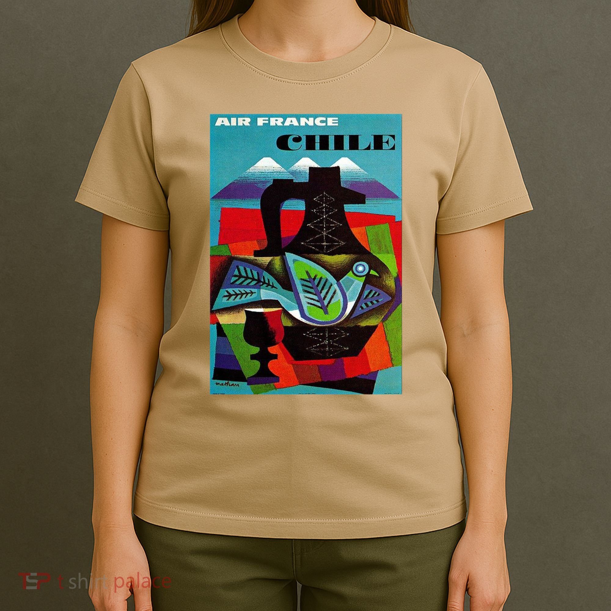 Chile Art Vintage Travel Poster Chilean Air France T-Shirt