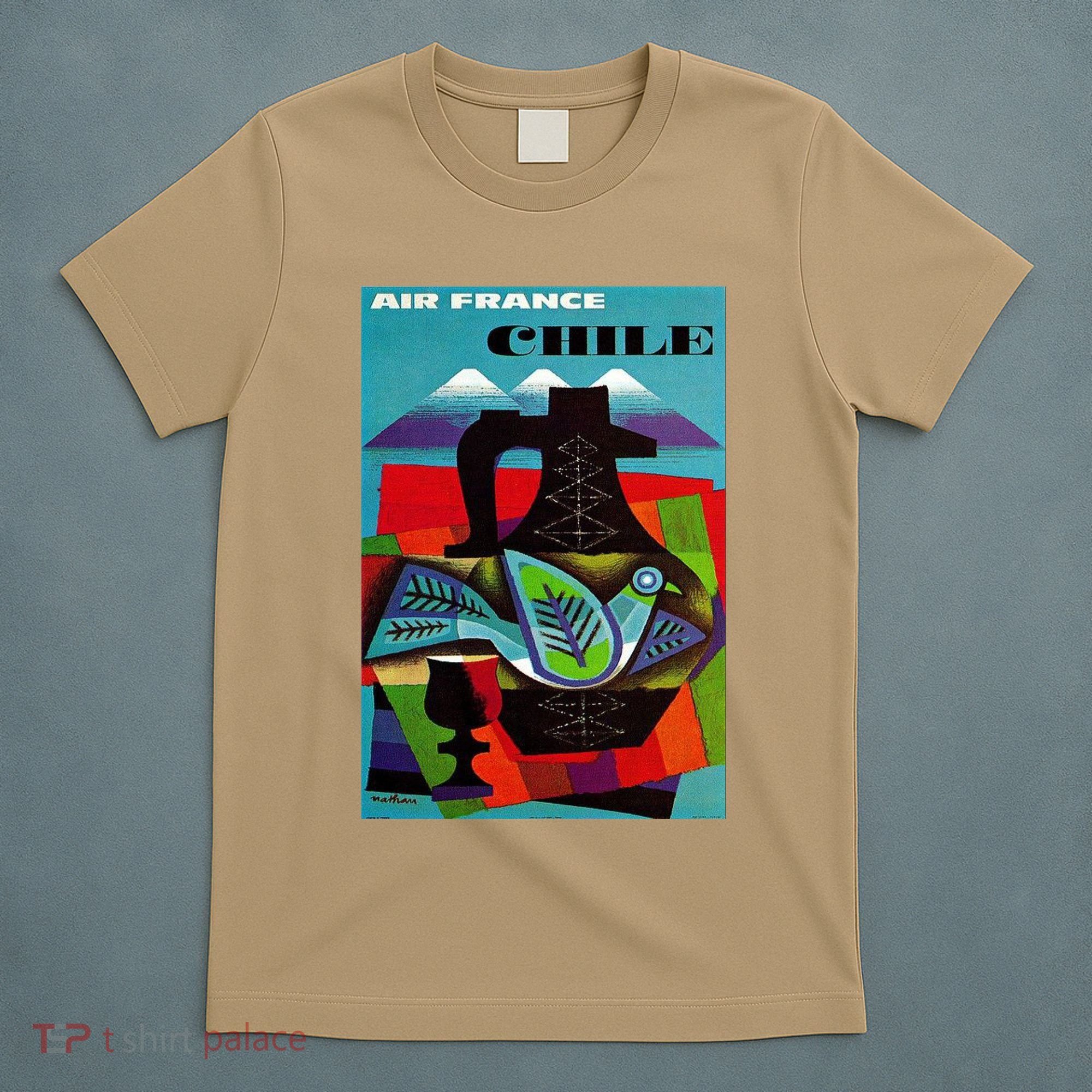 Chile Art Vintage Travel Poster Chilean Air France T-Shirt
