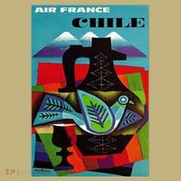 Chile Art Vintage Travel Poster Chilean Air France T-Shirt thumb 7