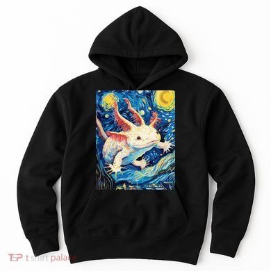 Classic Axolotl Vintage Starry Night Axolotl Hoodie