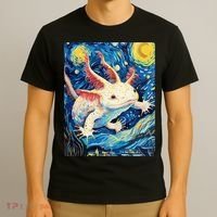 Classic Axolotl Vintage Starry Night Axolotl T-Shirt thumb 3