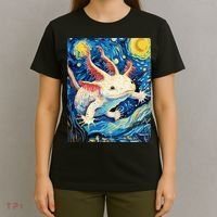 Classic Axolotl Vintage Starry Night Axolotl T-Shirt thumb 4