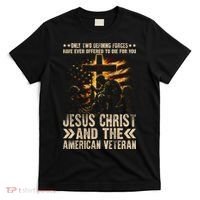 Christian American Veteran Patriotic Memorial Jesus Gift T-Shirt thumb 0