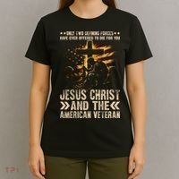 Christian American Veteran Patriotic Memorial Jesus Gift T-Shirt thumb 4