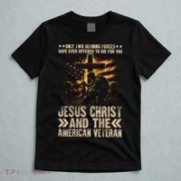 Christian American Veteran Patriotic Memorial Jesus Gift T-Shirt thumb 5
