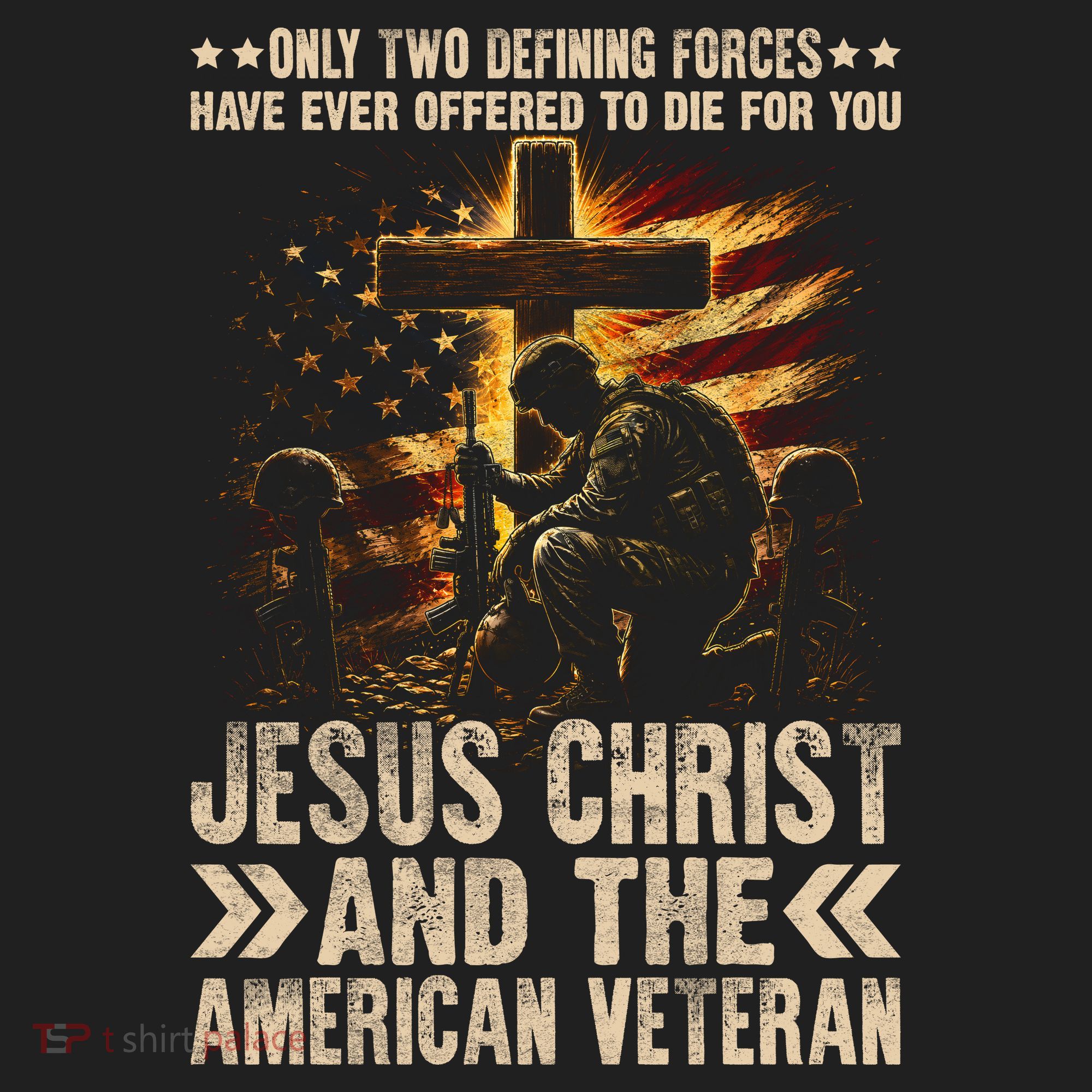 Christian American Veteran Patriotic Memorial Jesus Gift Beanie
