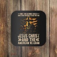 Christian American Veteran Patriotic Memorial Jesus Gift Coaster thumb 0