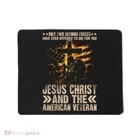 Christian American Veteran Patriotic Memorial Jesus Gift Mousepad thumb 0