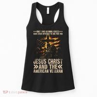 Christian American Veteran Patriotic Memorial Jesus Gift Women's Tank Top thumb 0