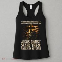 Christian American Veteran Patriotic Memorial Jesus Gift Women's Tank Top thumb 3