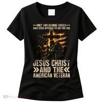 Christian American Veteran Patriotic Memorial Jesus Gift Women's T-Shirt thumb 0