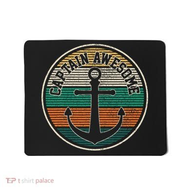 Captain Awesome Vintage Anchor Funny Sailing Boating Gift Mousepad